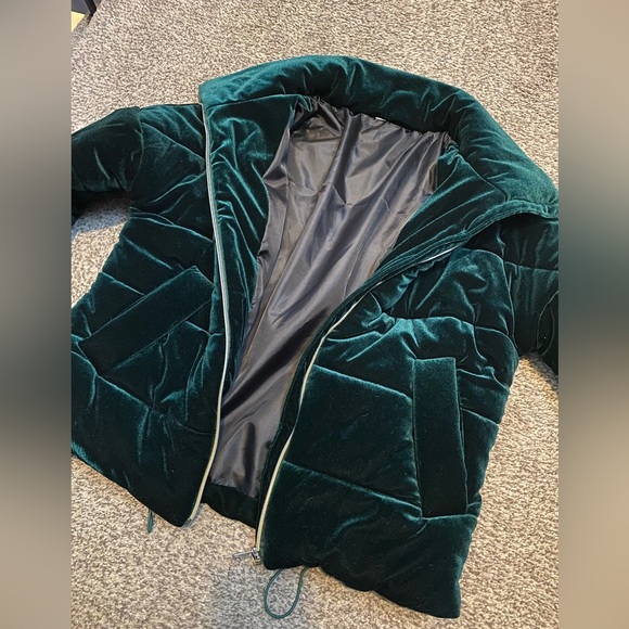 NWOT puffer velour jacket - Picture 2 of 4